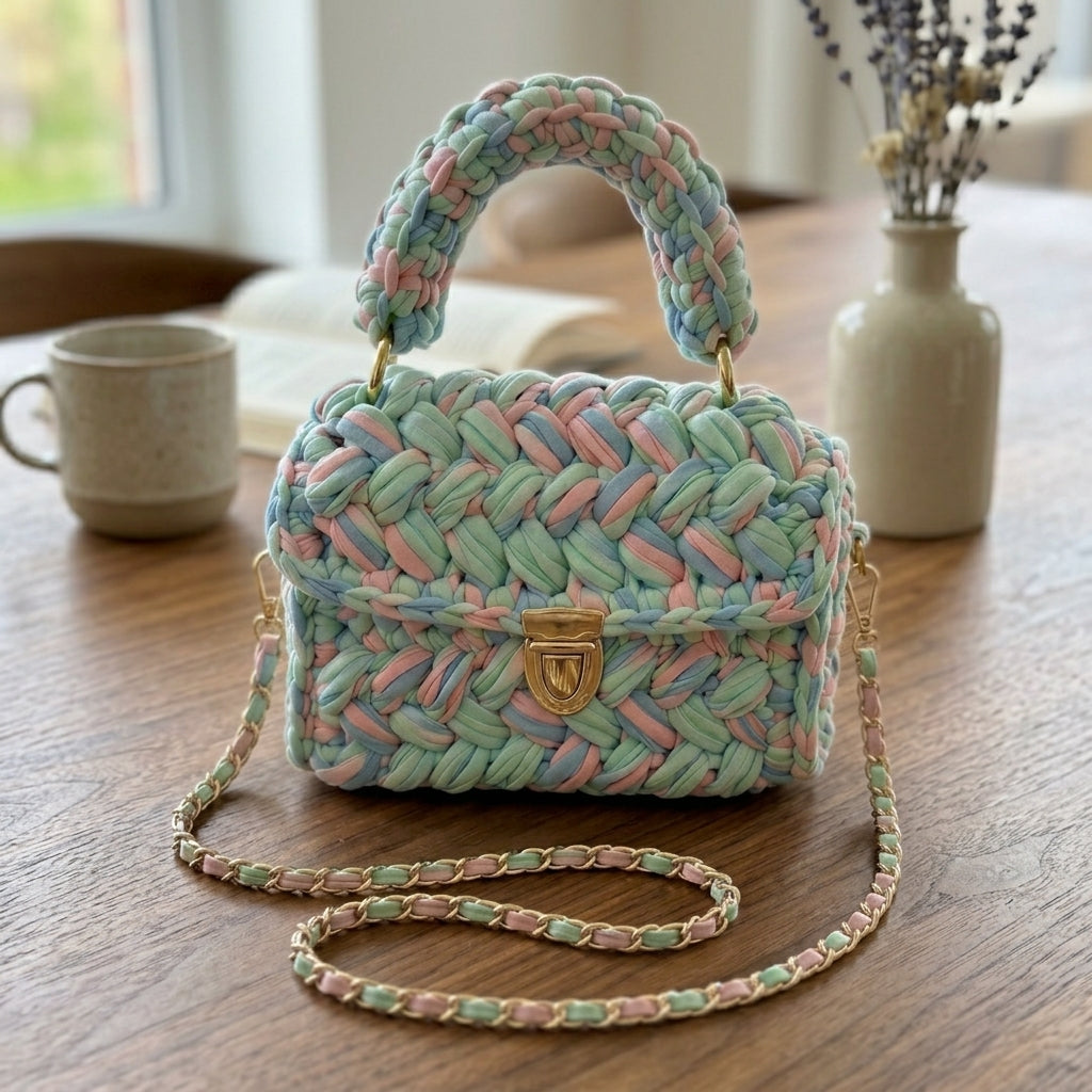 Artisan Hand-Crocheted Bubble Handbag