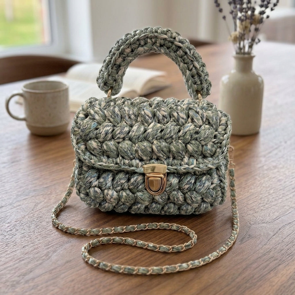 Artisan Hand-Crocheted Bubble Handbag