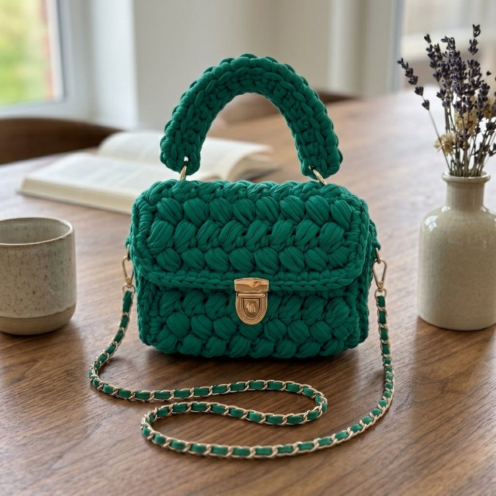 Artisan Hand-Crocheted Bubble Handbag